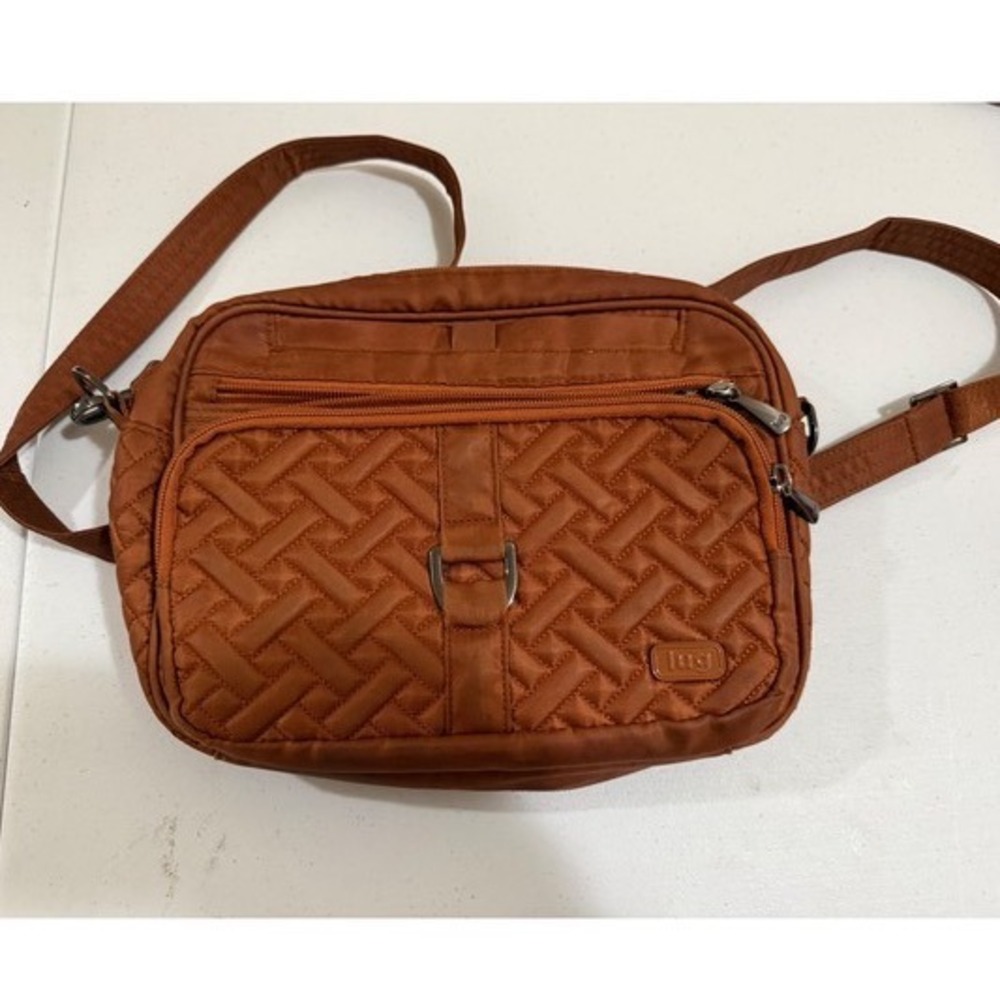 Lug Carousel XL Crossbody Bag Copper Brown Quilted Travel Shoulder Purse